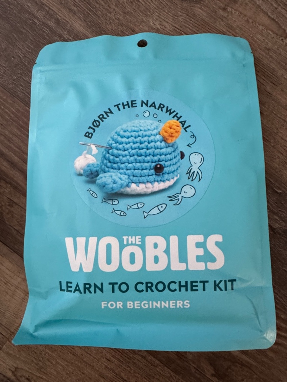 The Woobles Bjørn the Narwhal Learn to Crochet Kit